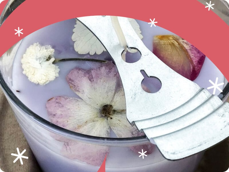candle making with botanicals